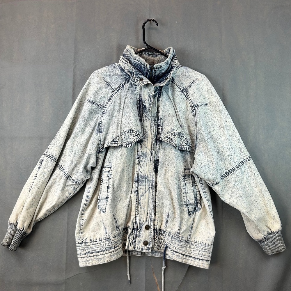 Vintage 80s East West By Panda Group Denim Acid Wash Jacket